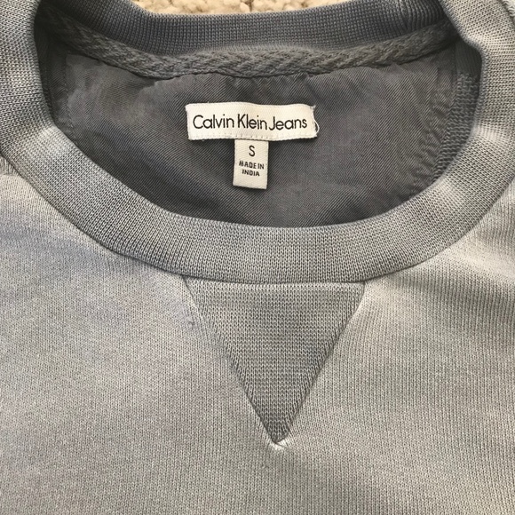 Calvin Klein LIGHT INDIGO WASH LOGO SWEATSHIRT Size S - Picture 3 of 16